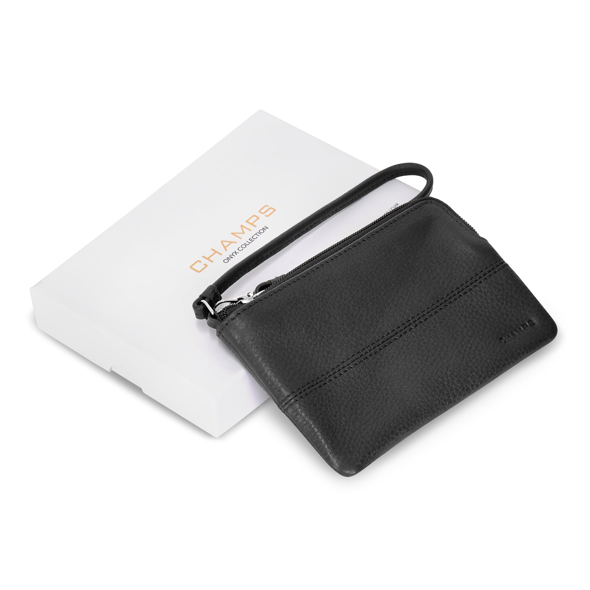 Onyx / Leather Wristlet 