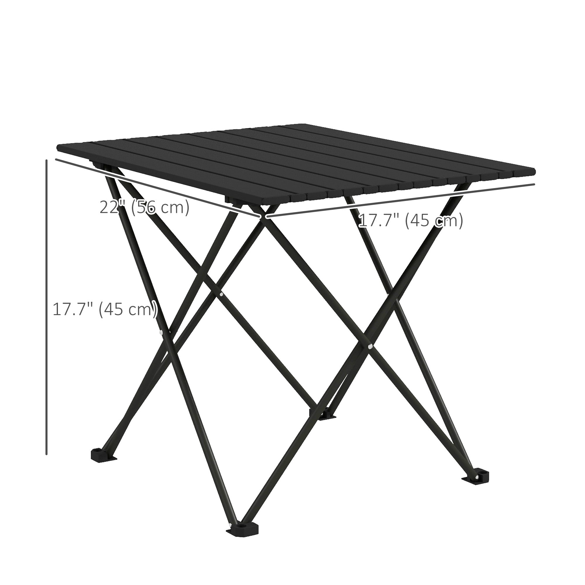 Outsunny Folding Camping Table, Outdoor Portable Picnic Table with Carry Bag, Foldable Table for Camping, Picnic, Hiking, Black 