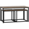 HOMCOM Nesting Coffee Table Set of 3, Modern End Tables with Black Metal Frame for Living Room Home Furniture, Brown