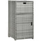 Outsunny Patio Storage Cabinet, Outdoor Towel Rack for Pool, Waterproof PE Rattan Wicker, Hot Tub Accessory, Mixed Gray