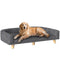 Dog Sofa for Large Dogs with Washable Cover, Anti-slip Foot Pads, Dark Grey