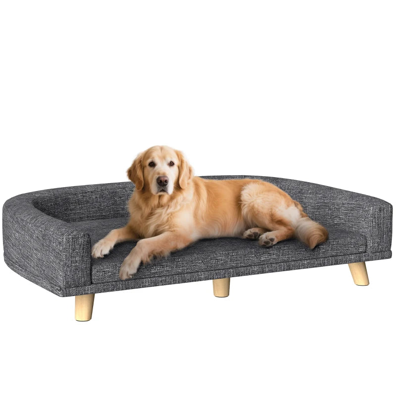 Dog Sofa for Large Dogs with Washable Cover, Anti-slip Foot Pads, Dark Grey