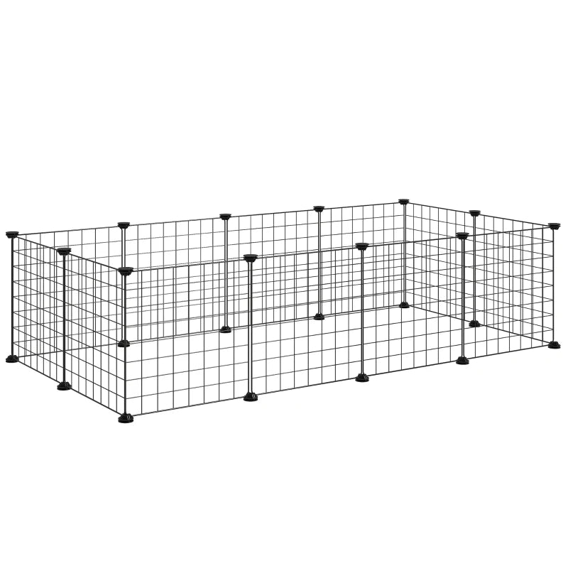 Pet Playpen, DIY Cage House for Small Animals, Guinea Pigs, Hedgehogs, Black