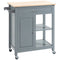 HOMCOM Kitchen Cruiser: Rolling Island Cart with Wood Top, Storage Drawer, Grey for Dining Room Mobility