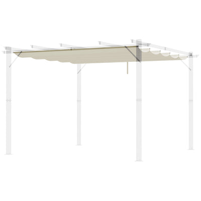 Outsunny Retractable Replacement Pergola Canopy for 9.8' x 9.8' Pergola, Pergola Cover Replacement, Cream White 