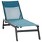 Outdoor Lounge Chair, 5-Position Tanning Chair with Wheels, Headrest, Aluminum Frame for Poolside, Beach, Blue
