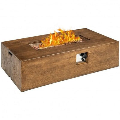 48 x 27 Inch Outdoor Gas Fire Pit Table 50 000 BTU with Lava Rocks and Cover - Free Shipping 