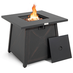 30 Inch Square Propane Gas Fire Table with Waterproof Cover - Free Shipping