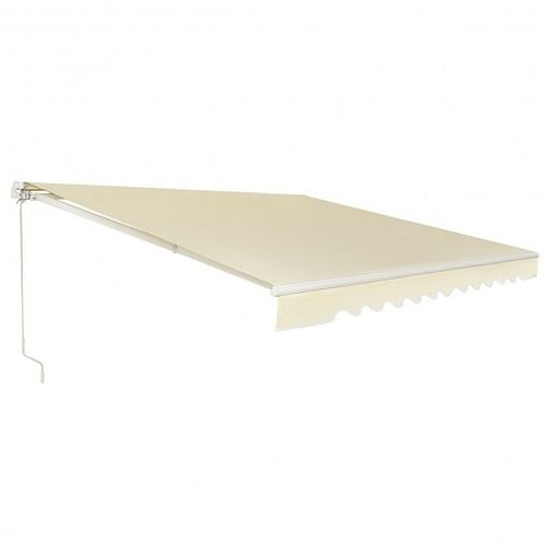 13  8 Feet Retractable Patio Awning Aluminum Deck Sunshade-Beige - Free Shipping 