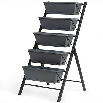 5-Tier Raised Garden Bed with Water Drainage for Flowers Vegetables - Free Shipping 