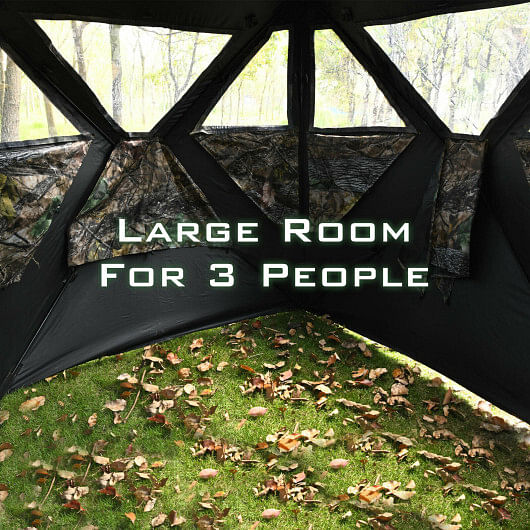 3 Person Portable Pop-Up Ground Hunting Blind with Tie-downs - Free Shipping 