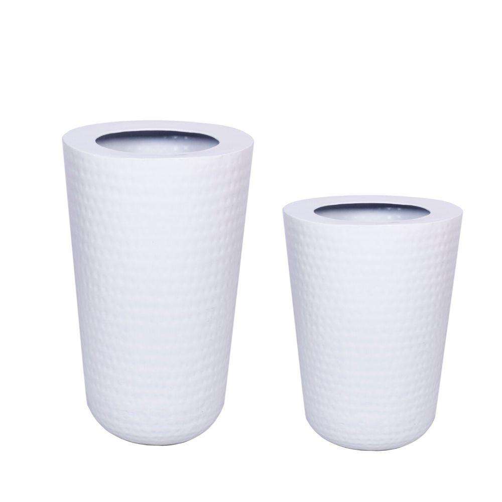 Ora - White Brass Planter 