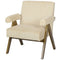 HOMCOM Corduroy Accent Chair Armchair with Wide Seat and Soft Padded Armrests for Reading, Bedroom, Beige