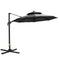 Outsunny 11ft Outdoor Cantilever Umbrella Sun Shade with Rotatable Double-top Canopy Adjustable Angle for Garden Lawn
