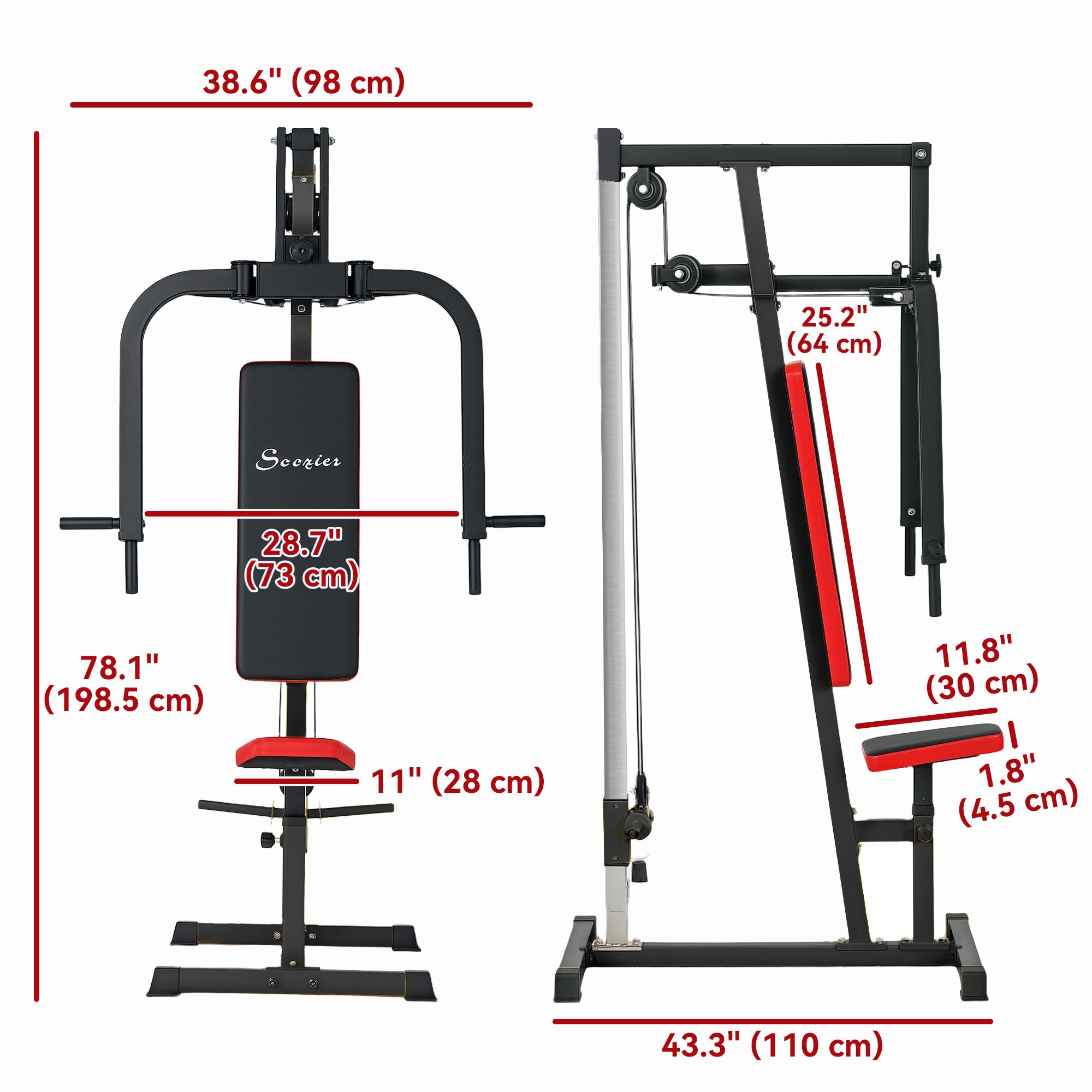 Soozier Chest Fly and Chest Press Machine for Back, Pectoral, Rear Deltoid and Shoulder Training, Black 