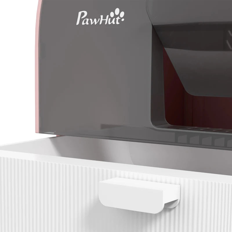 Cat Litter Box with Lid, Removable Tray, Scoop, Filter, Pink