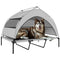 Elevated Dog Bed with Removable Canopy, Portable Outside Raised Pet Cot, Storage Bag, 48