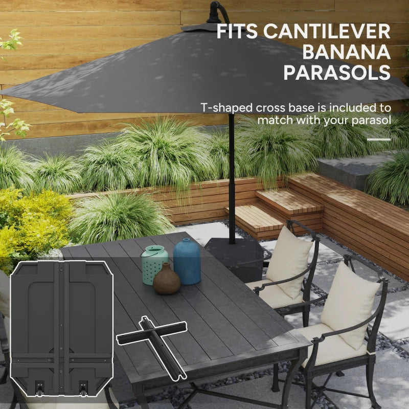 Umbrella Base Plastic Umbrella Stand for Cantilever Umbrella with Wheels, Heavy Duty Umbrella Stand, Water/Sand Filled