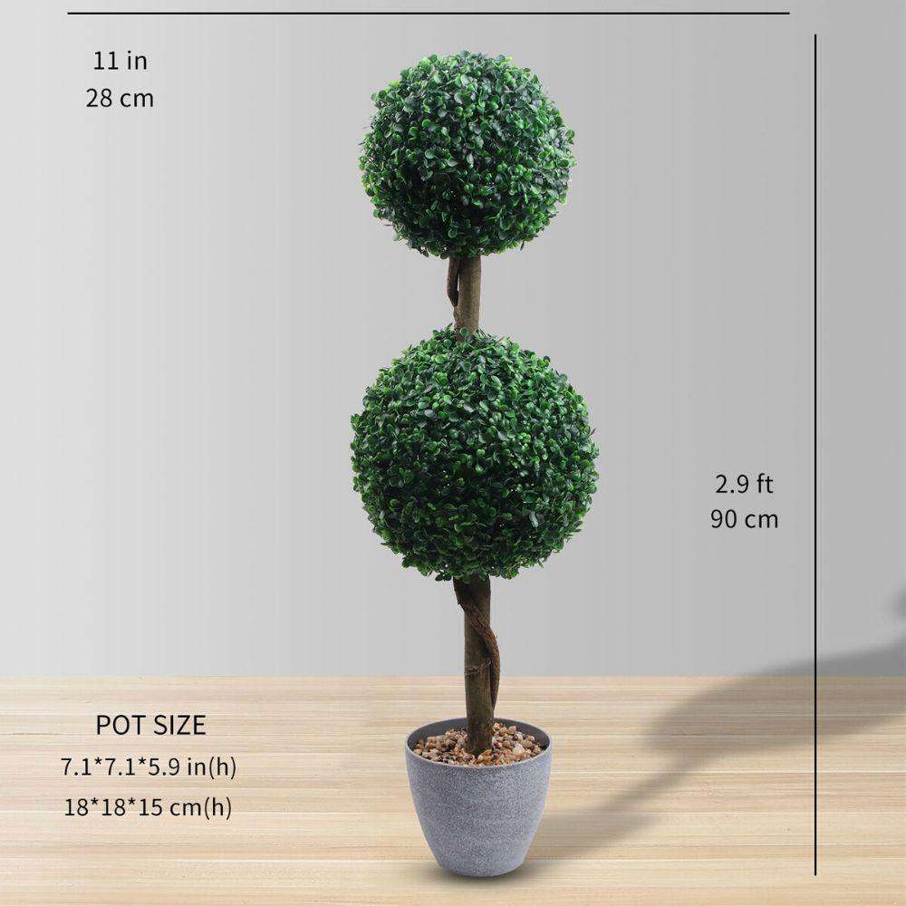Oxford Faux Potted Boxwood Topiary Plant 3' 