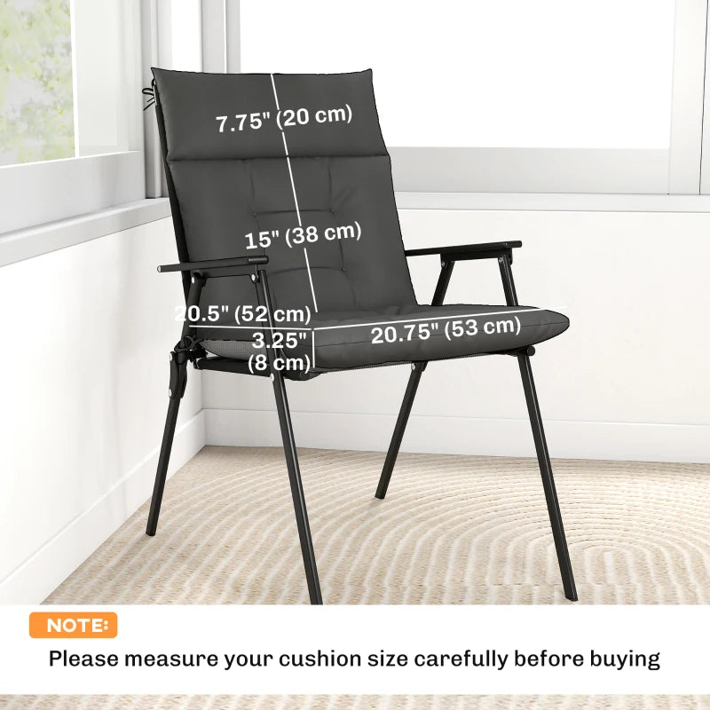 Patio Chair Cushions Set of 4, Waterproof Non-Slip Lounge Chair Cushions, 44"x21", Dark Grey
