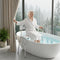 Tub Transfer Bench & Shower Chair with Adjustable Height, Armrest & Backrest – White