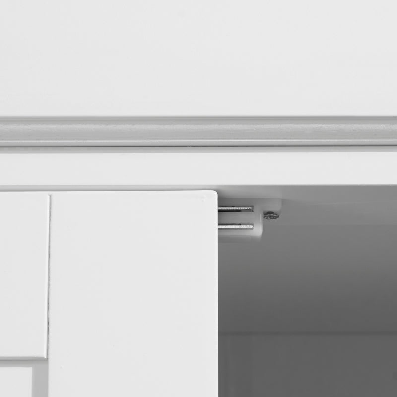 72" Kitchen Pantry, Freestanding Storage Cabinet with Adjustable Shelves, Drawer, Doors, Anti-tip Design, White