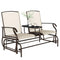 Patio Glider Rocking Chair 2 Person Outdoor Loveseat Rocker Garden Furniture Bench, Beige