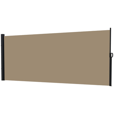 Outsunny 13' x 6' Retractable Side Awning, Outdoor Privacy Screen for Garden, Hot Tub, Balcony, Terrace, Pool, Khaki 