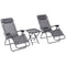 Outsunny Gravity-Defying Comfort: 3pcs Zero Gravity Lounger Chair Set, Patio Chaise Lounge with Side Table, Cup Holder, Dark Grey