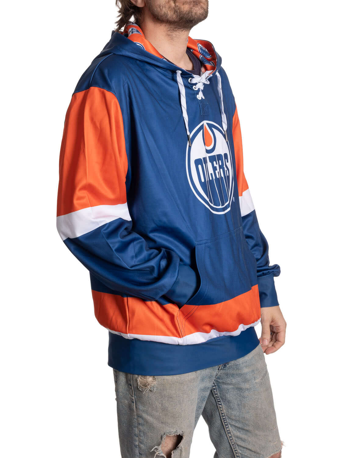 Edmonton Oilers Hockey Lace Hoodie 