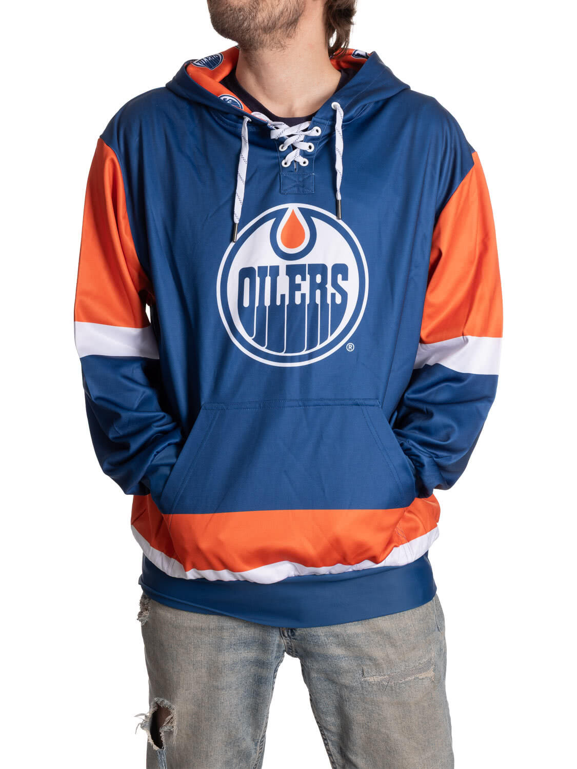 Edmonton Oilers Hockey Lace Hoodie 