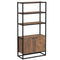 Storage Cabinet with 3 Open Shelves Cupboard Freestanding Tall Organizer Multifunctional Rack for Livingroom Bedroom Kitchen Rustic Brown