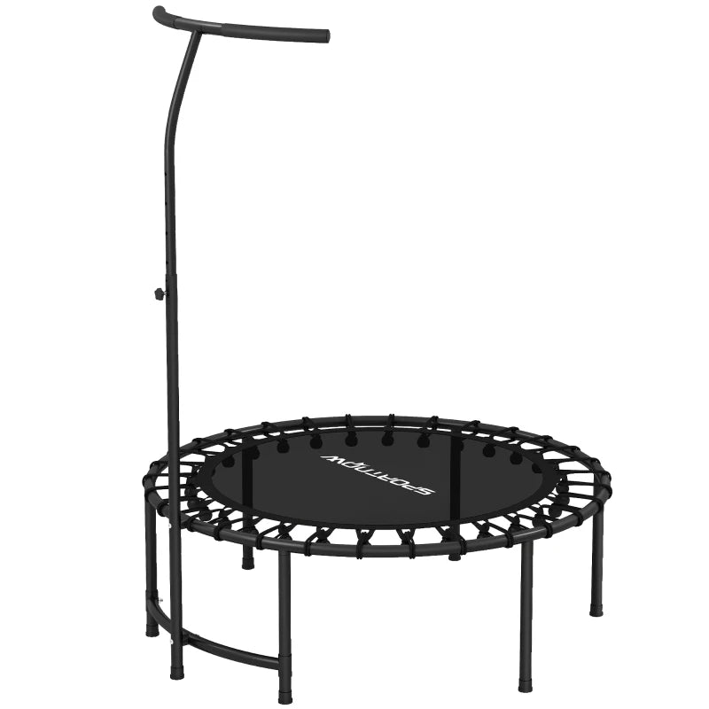 Soozier 40" Foldable Mini Rebounder Trampoline with Adjustable Handle, Quiet Indoor Fitness Trampoline for Adults & Teens – Black