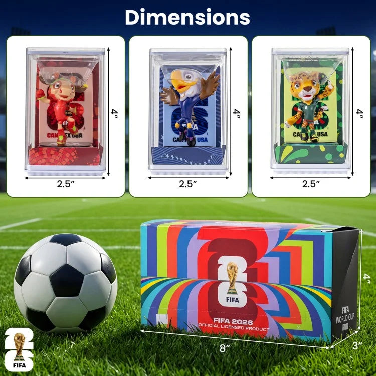 Official Licensed FIFA World Cup 2026™ Mascot Figurines 3-Pack – Clutch, Zayu & Maple Collectible Set
