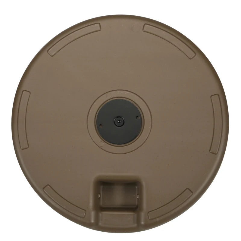 Umbrella Base, Heavy Duty Fillable Base Holder with Steel Pole, Round Parasol Stand for Patio, Outdoor, Backyard, Brown