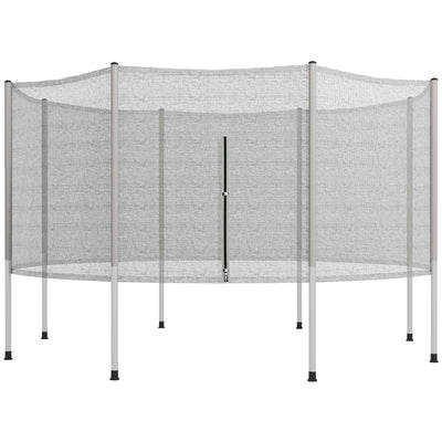 Soozier 14FT Enclosure Trampolining Bounce Safety Accessories Trampoline Net with 8 Poles, Grey 