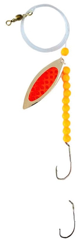 Solid Orange Beads Willow Leaf Spinner – Orange Demon Blade Lure 