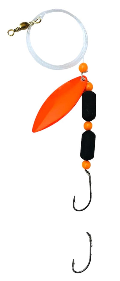 Fluorocarbon Willow Leaf Floating Worm Harness – Orange Blade 
