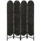 Bohemian Privacy Screen, Folding Room Divider with 4 Panels and Arched Top for Bedroom Living Room Office, Black
