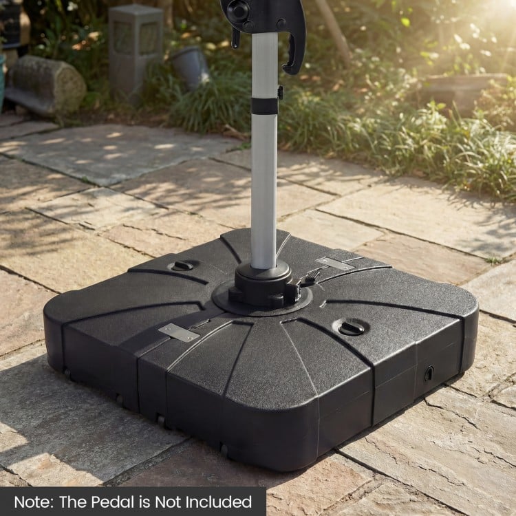 Outdoor Cantilever Umbrella Base Square Water and Sand Fillable Base-34 Inches
