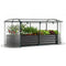 Outdoor Color Steel Raised Garden Bed with Greenhouse Cover Roll-up Window-Black