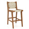 Outdoor Counter Height Bar Stool with Teak Wood Frame