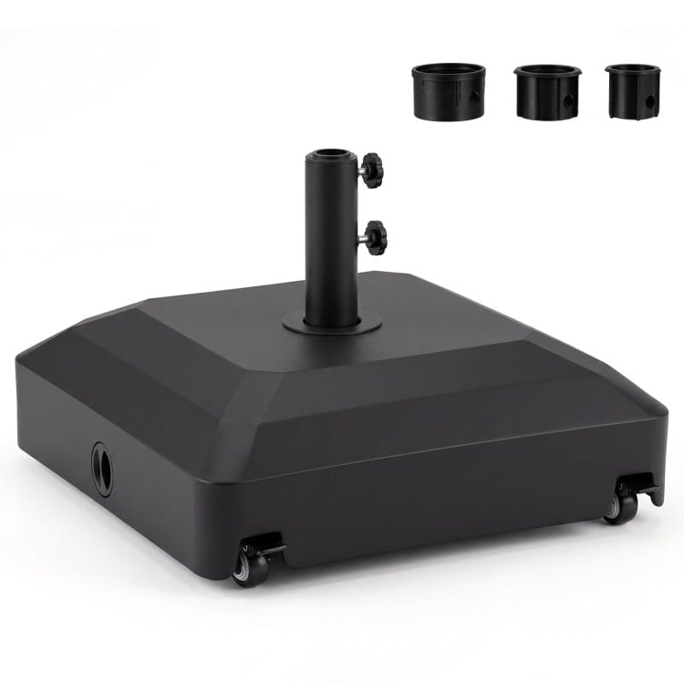 Outdoor Fillable Umbrella Base with Wheels Water Sand Weighted Umbrella Stand