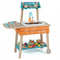Outdoor Kids Play Kitchen Set Wooden Toy Kitchen Playset with Removable Sink