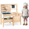 Outdoor Play Pretend Kitchen with Detachable Sandbox and Removable Sink