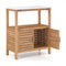 Outdoor Potting Bench Acacia Wood Garden Potting Table Planting Work Bench Station with Louvered Doors