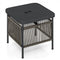 Outdoor Side Table with Umbrella Hole and Storage Shelf
