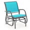 Outdoor Single Swing Glider Rocking Chair with Armrest-Turquoise