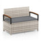 Outdoor Storage Bench Deck Box Patio Furniture with Cushion-Gray