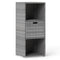 Outdoor Storage Cabinet Patio Wicker Organizer with Drawer-Gray